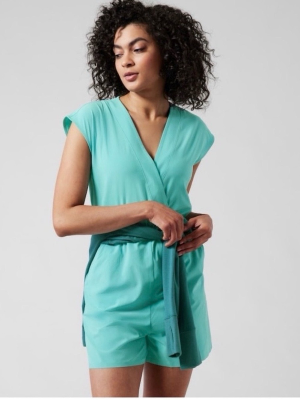 Athleta Marlow Romper, Gulf Green, Size Small
